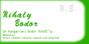 mihaly bodor business card